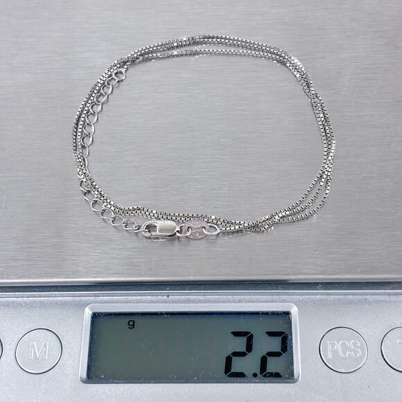 Box Chain Necklace | Italian Vintage Sterling Silver 925 | 18"-20" - Picture 4 of 4